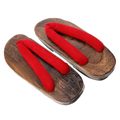VALICLUD Japanische Holzclogs Herren Sommer Clog Sandalen Flache Sohle Hautfreundliche Innensohle Bequeme Pantolette Freizeit Hausschuhe Stilvoll und Leicht von VALICLUD
