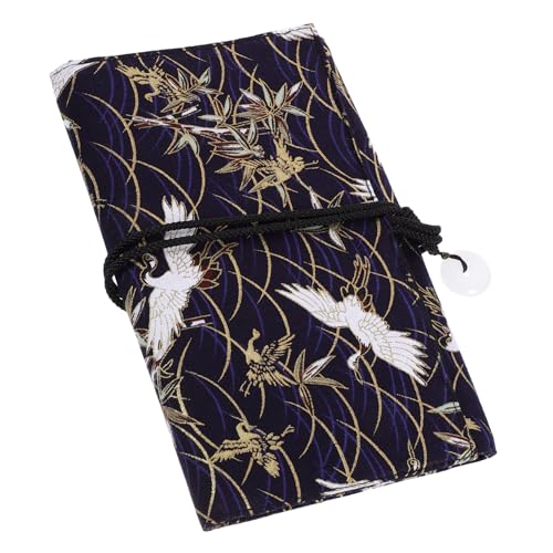 VALICLUD Japanischer Kosmetikpinsel Organizer im Roll Design Fächer Stilvolle Blaue Aufbewahrungstasche mit Weißem Vogel Motiv Tragbar Robust und Praktisch für Make Up Pinsel Foundation von VALICLUD