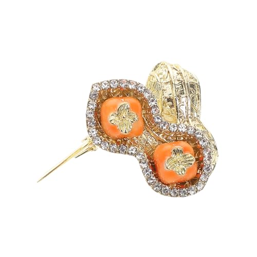 VALICLUD Kaki Brosche Bruststift Brosche in Fruchtform Strass-fruchtbrosche Erdnussschmuck Kleiderabzeichen Kristall Brosche Wäscheklammer Stellnadel Cardigan Clip Zinklegierung Orange von VALICLUD