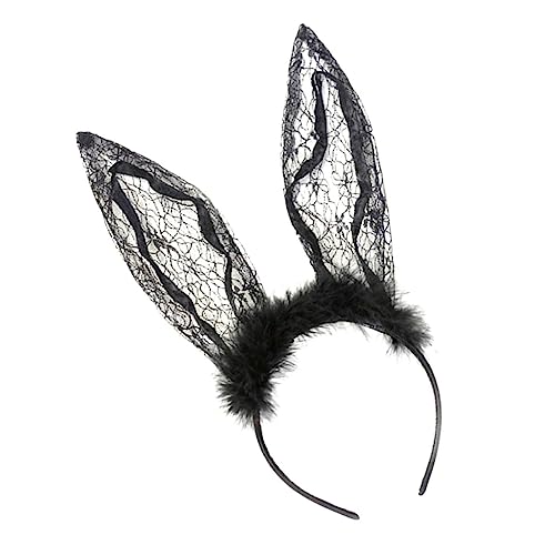 VALICLUD Kaninchenohr Stirnband Aus Spitze Für Geburtstagsfeiern Cosplay Party Haar Accessoire Requisiten Für Freizeit Und Festlichkeiten von VALICLUD