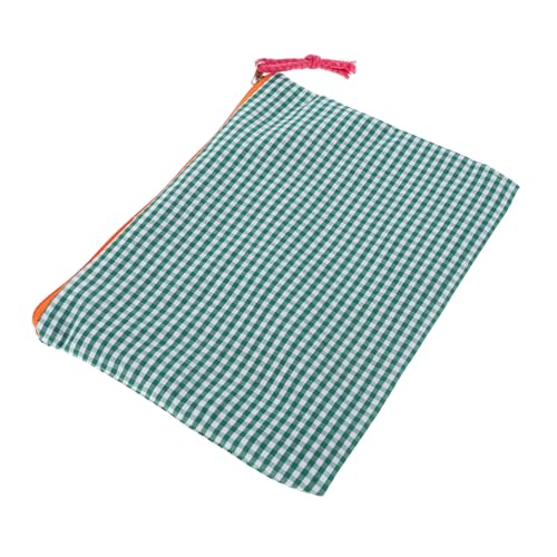 VALICLUD Karierte Kosmetiktasche Neuartige Kosmetiktasche Erfrischende Make -up -Tasche Reise -Make -up -Fall Schminktasche Für Make -up -organisator Bettwäsche Aus Baumwolle Green von VALICLUD
