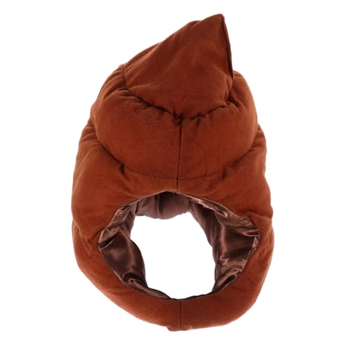 VALICLUD Karnevalsparty Verkleiden Fischhut Clownhut Weihnachts Lustiger Hut Kotkopf Lustiger Fischerhut Kahle Kappe Plüschiger Poop-hut Zaubererhut Cosplay Baumwolle Light Brown von VALICLUD