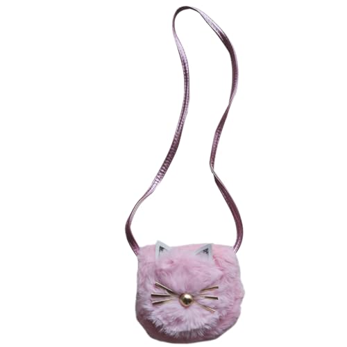 VALICLUD Plüsch-umhängetasche Mit Katzenmotiv Cartoon-Design Für Mädchen Süße Tierhandtasche Abnehmbarer Katzenornament Für Schule Reisen Und Partys von VALICLUD