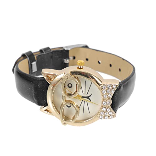 VALICLUD Cartoon-Armbanduhr Für Mädchen Lustiges Handgelenk-dekor Damen-Armbanduhr Mit Katzengesicht Atmungsaktives Armband Strapazierfähige Materialien Dekoratives Zifferfeld von VALICLUD