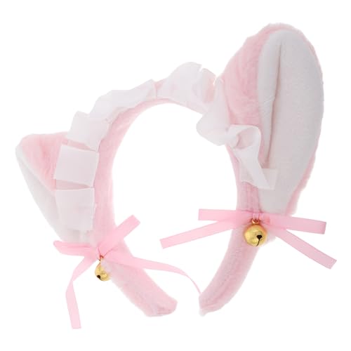 VALICLUD Katzenohren Stirnband für Damen Spitzen Haarband Lolita Kopfschmuck Realistische Katzenohren Cosplay Accessoire für Partys von VALICLUD