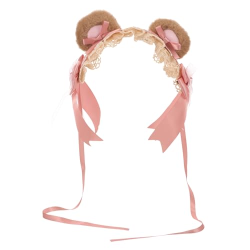VALICLUD Kawaii Lolita Haarband mit Süßen Bärenohren Cosplay Accessoire für Frauen Themenpartys Kostümveranstaltungen Tragbar Zartem Farbton von VALICLUD