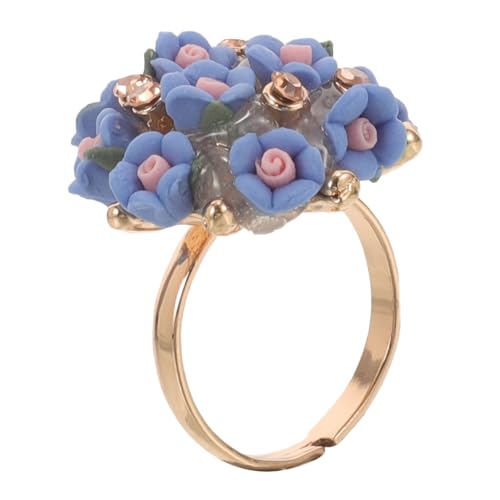 VALICLUD Blumenring Aus Keramik Für Damen Verstellbarer Dekorativer Für Mädchen Eleganter Femininer Schmuck Für Partys Und Alltag Hautfreundlich Und Leicht Zu Tragen von VALICLUD