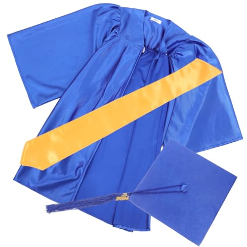 VALICLUD Kindergarten-Abschlusskleid Mützen-Set Mit 2024-Anhänger Charm-Quaste Abschlussschärpe 2024-Abschluss-Outfit Für Kinder Kleinkinder Kinder Größe 27 Blau von VALICLUD