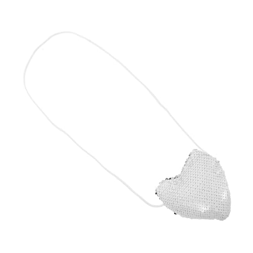 VALICLUD Mädchen Herzform Pailletten Umhängetasche Mit Langem Tragegurt Mini Geldbörse Für Kleinkinder Für Partys Verkleidungen Und Alltag von VALICLUD