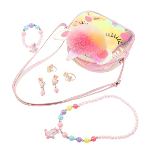 VALICLUD Kinderschmuck Für Mädchen Mit Halskette Und Armband Schmuckset Für Kleinkinder Kunststoff Verspieltes Mädchen- von VALICLUD