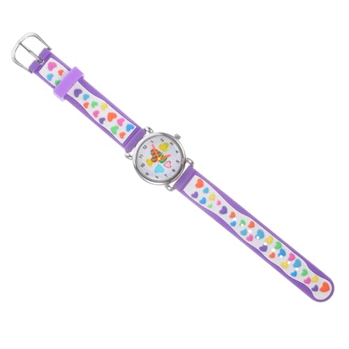 VALICLUD Kinderuhr Mädchen Quarzuhr mit Silikonarmband Verstellbar Cartoon Design für Geburtstage Weihnachten Party Geeignet Tiefviolett von VALICLUD