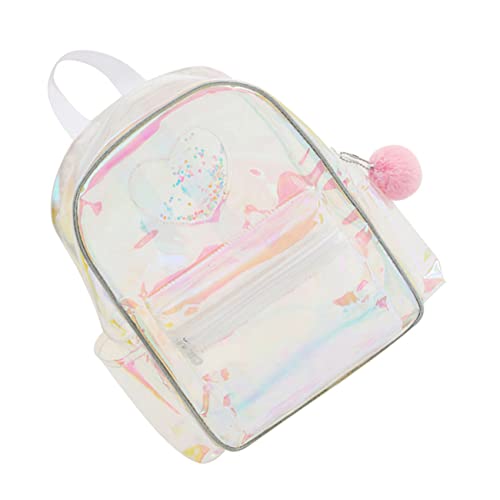 VALICLUD Klarer Rucksack Mit Herzmuster PVC Transparent Für Damen Und Mädchen Für Festivals Und Konzerte Kompakt Und Leicht von VALICLUD