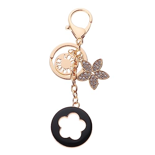 VALICLUD Modischer Fünfblättriger Schlüsselanhänger Mit Strass- Tasche Hängendes Ornament Eleganter Schlüsselanhänger von VALICLUD