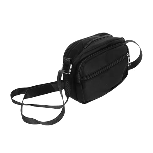 VALICLUD Kleine Damen Crossbody Tasche aus Schwarzem Nylon Vielseitige Umhängetasche mit Mehreren Fächern Verstellbar für Arbeit Business Reisen und Freizeit von VALICLUD