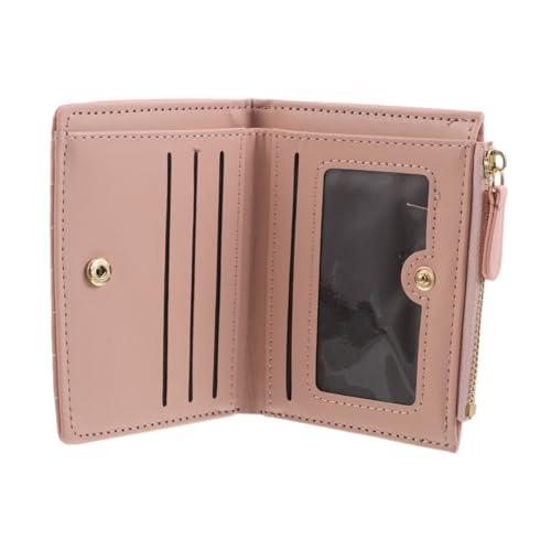 VALICLUD Kleine Damen Geldbörse mit Floraler Stickerei PU Kompakt und Multifunktionales Kartenetui mit Münzfach Reisetaugliches Portemonnaie für Alltag und Unterwegs Rosa von VALICLUD