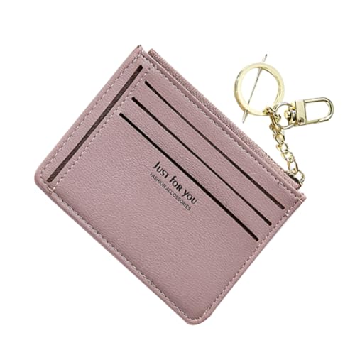 VALICLUD Kleine Damen Geldbörse mit Schlüsselanhänger Modische Mini Portemonnaie für Karten und Münzen Mehrschichtiges Change Bag Langlebiges Material für Alltag und Reisen Rosa von VALICLUD