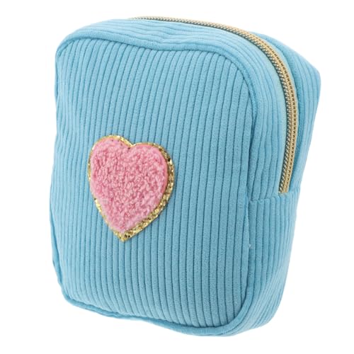 VALICLUD Makeup-täschchen Mit Cartoon-Herz-Patch Niedlicher Kosmetik-Organizer Für Tragbare Mini-Handtasche Für Damen Für Makeup Und Münzen von VALICLUD