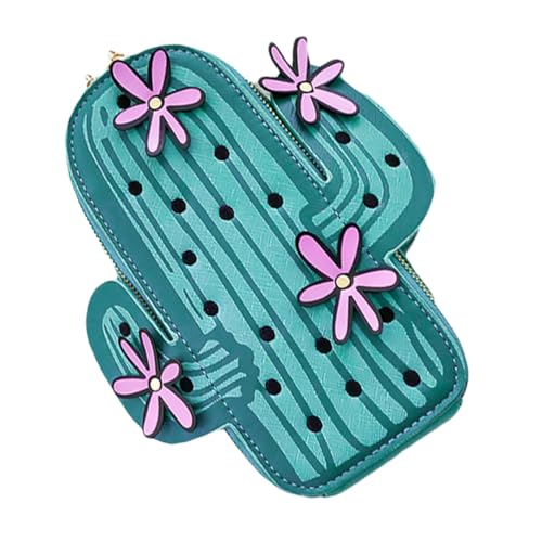 VALICLUD Kleine Quadratische Umhängetasche Damen Modisch Trendige Mini Crossbody Bag mit Breitem Schulterriemen und Originellem Kaktusdesign für Alltag und Shopping Langlebiges Material zu von VALICLUD