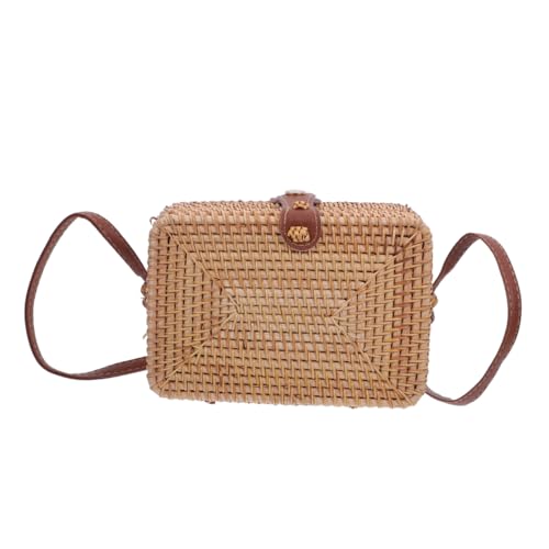 VALICLUD Kleine Rattan Crossbody für Damen Handgewebte Korbtasche mit Schultergurt Robuste Stilvolle Umhängetasche für Partys für Frauen VALICLUD Kleine Rattan Crossbody für Damen Handgewebte Korbtasche mit Schultergurt Robuste Stilvolle Umhängetasche für Partys für Frauen von VALICLUD