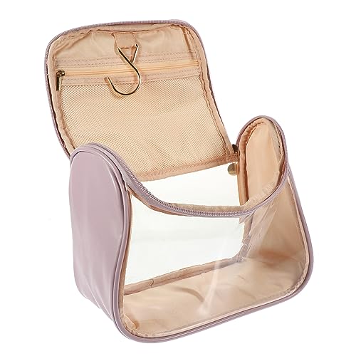 VALICLUD Kleine Transparente Kosmetiktasche Make Up Organizer Tasche Reise Kulturbeutel für Damen und Herren Hängend Tragbar Violett von VALICLUD