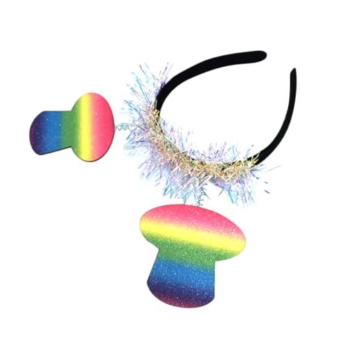 VALICLUD Stirnband Mädchen Regenbogen Party Kopfschmuck Haarreifen Kostüm Kopfbedeckung Bunt Hutdesign Haarband von VALICLUD