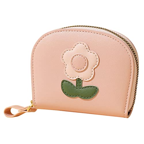 VALICLUD Kleines PU Etui Kartenetui Damen mit Reißverschluss Mehrfachfächer Kreditkartenhalter Kompakt Leicht Businesskarten Organizer mit Anhänger für Reisen und Alltag von VALICLUD