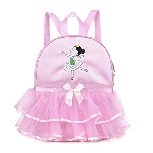 VALICLUD Kleinkind Mädchen Ballett Tasche Rucksack Kleinkind Ballett Tanz Tasche Tutu Rosa Kleid Tanz Tasche (Crown Girls) von VALICLUD