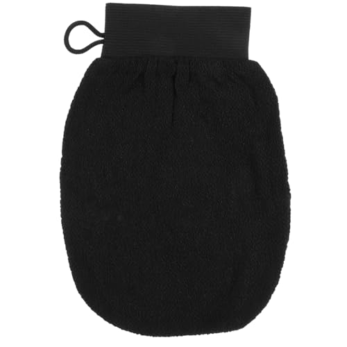 VALICLUD Körperpeeling Handschuh Schwarz Exfoliating Glove zur Sanften Entfernung Abgestorbener Haut für Männer und für Dusche und Bad mit Elastischem Band für Sicheren von VALICLUD