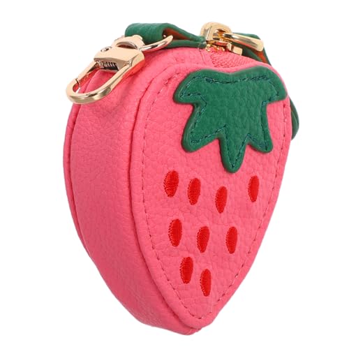 VALICLUD Kompakte Erdbeer Münzbörse aus PU mit Praktischem Aufhänge Design Kleines Süßes Portemonnaie für Frauen Leicht und Langlebig für Reisen Shopping und Täglichen Gebrauch von VALICLUD