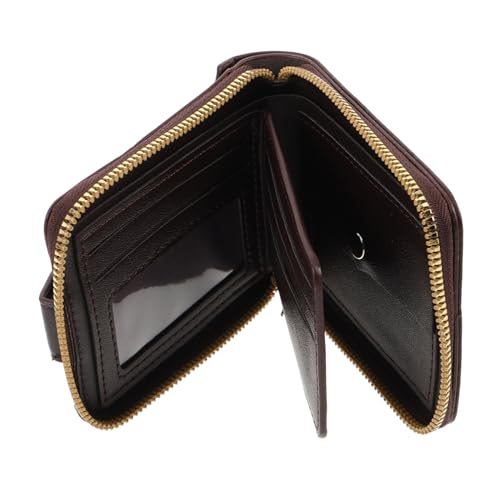 VALICLUD Kleine Herren-geldbörse Mit Reißverschluss Kompakte Kartenetui Aus Strapazierfähigem Material Vintage-Stil Brieftasche Für Bargeld Und Münzen von VALICLUD