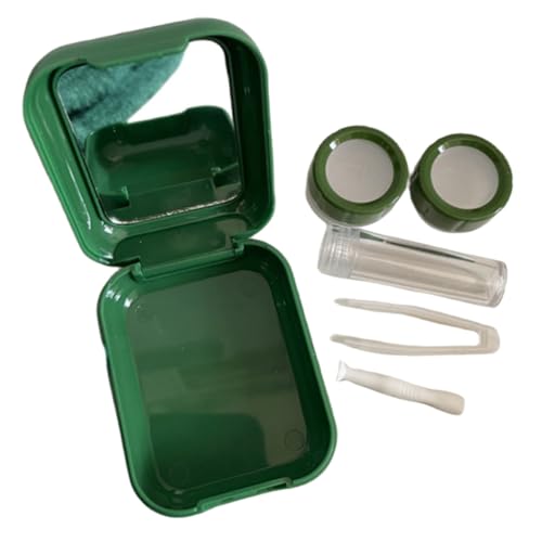 VALICLUD Kontaktlinsenbehälter mit Spiegel Bunte Aufbewahrungsbox für Farbige Kontaktlinsen Kompakter Organizer mit Einfachem Öffnungsmechanismus Robustes Material für Reisen und von VALICLUD