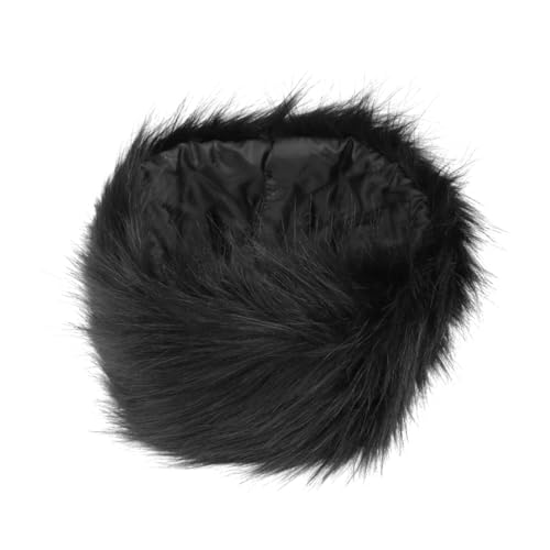 VALICLUD Imitated Fur Headband Für Frauen Warmer Kopfwickel Kunstfell Elegantes Headdress Schwarz Für Wintermode Und Stilvolle Auftritte von VALICLUD