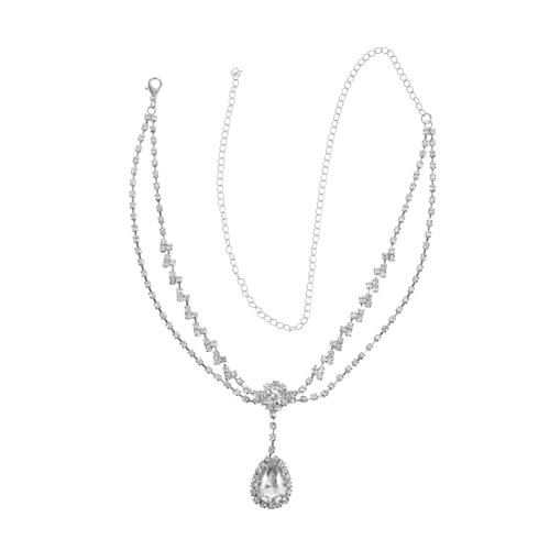 VALICLUD Kopfschmuck Kette für Damen Stilvolles Stirnband mit Frontlet Langlebiger Hochzeitsschmuck Modisches Braut Headpiece Silberfarbener Haarschmuck für Festliche Anlässe VALICLUD Kopfschmuck Kette für Damen Stilvolles Stirnband mit Frontlet Langlebiger Hochzeitsschmuck Modisches Braut Headpiece Silberfarbener Haarschmuck für Festliche Anlässe von VALICLUD