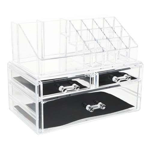 VALICLUD Kosmetik Aufbewahrungsbox mit Mehrschichtiges Platzsparendes Acryl Design Kompakter Make Up Organizer für Badezimmer Schlafzimmer und Schminktisch von VALICLUD