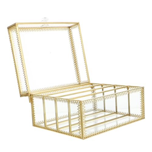 VALICLUD Kosmetik Organizer Box mit Deckel Mittlere Langlebige Legierung Sicherer Desktop Aufbewahrungsbehälter für Make Up Paletten Lippenstifte Design für Schminktisch und Schminkkoffer von VALICLUD