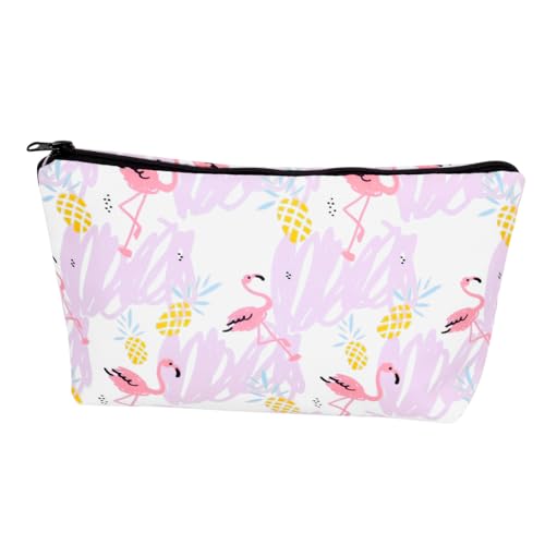 VALICLUD Kosmetiktasche Damen Flamingo Muster Tragbare Schminktasche Handlich Kompakt Reise Kosmetik Organizer Für Mädchen Makeup Tasche Unterwegs von VALICLUD