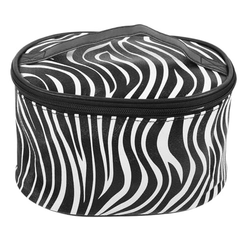 VALICLUD Kosmetiktasche Damen Streifen Design Oval Große Make Up Tasche Polyester Leichtes Reise Organizer Für Schminkpinsel und Toilettenartikel Alltag und Urlaub von VALICLUD