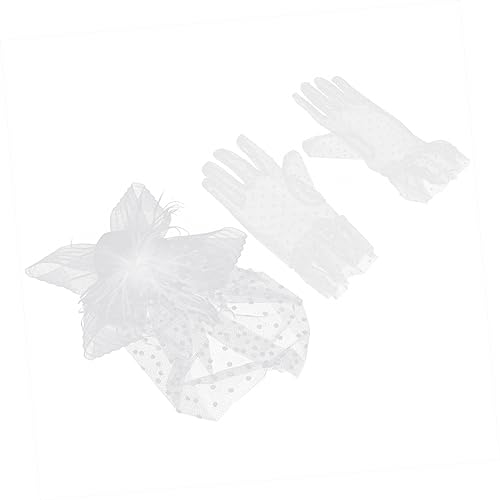 VALICLUD Jahre Damen Hut Mit Handschuhen Stilvolle Party Kopfbedeckung Einfarbige Hut Mit Dekorativen Handschuhen von VALICLUD