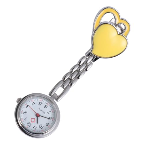 VALICLUD Krankenschwester Taschenuhr Digitaluhr Einziehbar Taschenuhr Für Krankenschwestern Stift Schrittzähler Uhr Gold wasserdichte Damenuhren Schlüsselanhänger Taschenuhr Hohl Led Yellow von VALICLUD