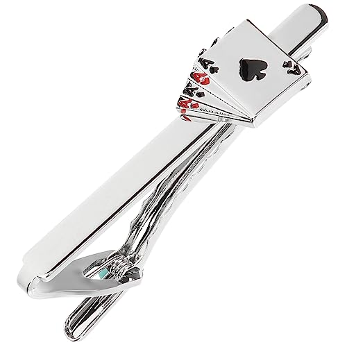 VALICLUD Krawattenklammer für Herren Kreative Poker Design Krawattennadel Hochwertigem Metall Elegantes Accessoire für Hochzeit Besondere Anlässe Langlebig von VALICLUD