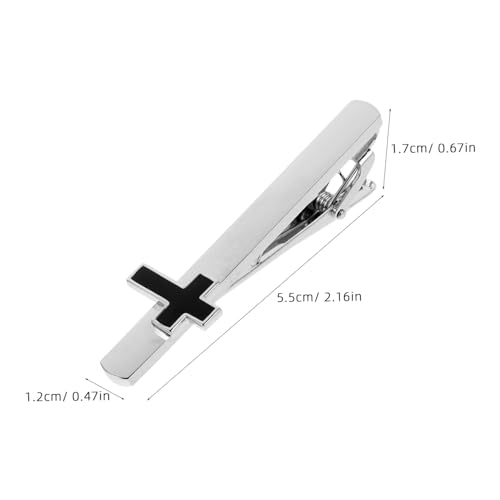 VALICLUD Krawattenklammer für Herren Kupfer mit Kreuzmotiv Stilvolle Silberfarbene Necktie Bar für Hochzeit Business und Formelle Anlässe Dezentes Design mit Symbolischem Kreuz von VALICLUD
