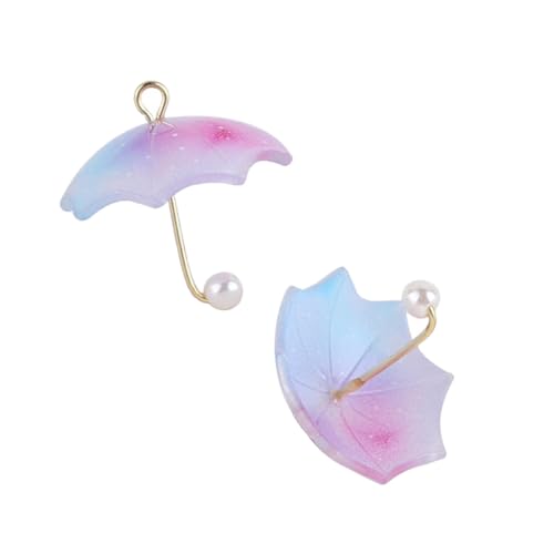 VALICLUD Kreative Regenbogen Mini Regenschirm Ohrstecker aus Langlebigem Resin und Kunststoff Bunte Ohrhänger für Damen und Mädchen Leichte Hautfreundliche Ohrringe für Alltag und Party von VALICLUD