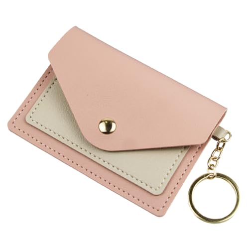 VALICLUD Kreditkartenhalter Damen Aus Leder Mit Schlüsselanhänger Kleiner Geldbeutel Für Münzen Und Karten Stilvolles Design Candy-Farben Für Täglichen Gebrauch Und Unterwegs von VALICLUD