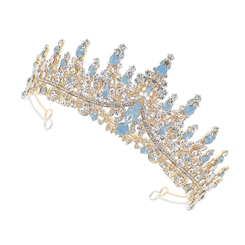 VALICLUD Kristall Kopfschmuck Haarband Tiara Hochzeit Brautkrone Stirnband Krone Für Braut Hochzeit Krone Braut Braut Haarschmuck Braut Strass Krone Frauen Krone Kronen Goldene Legierung von VALICLUD