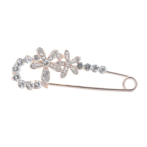 VALICLUD Kristallbrosche Blume Sicherheitsnadel mit Strass Stabile Anstecknadel für Jacken Schals Taschen Modische Ziersicherheitsnadel für Damen Vielseitiges Accessoire für Alltag und von VALICLUD