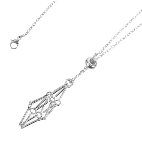 VALICLUD Kristallhalter Kette Metallgeflecht Kristallanhänger Käfig Schmuckhalter Leichter Robuster Anhängerkäfig für Kristallperlen und DIY Schmuck Damen Herren von VALICLUD