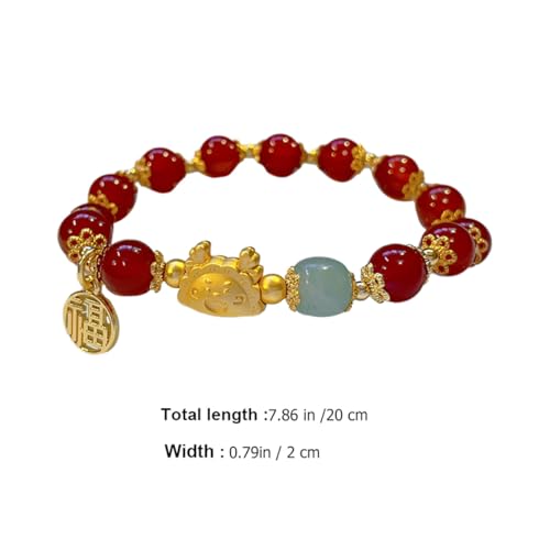 VALICLUD Kristallperlen Armband Damen Leichtes Robustes Schmuckstück zum Drachenjahr Rundes Modisches Unisex accessoire Langlebig und Attraktiv für Besondere Anlässe und Alltag von VALICLUD