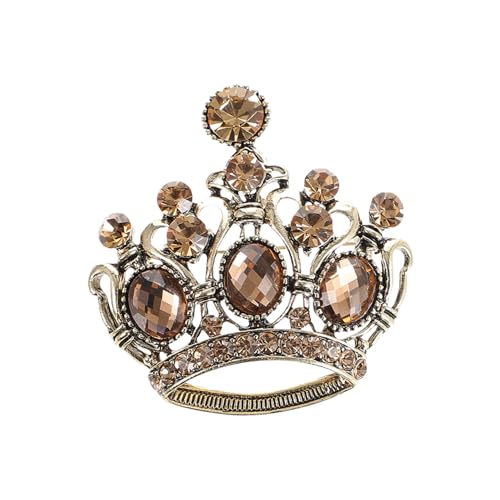 VALICLUD Krone Brosche Damen Legierung mit Strass Elegante Anstecknadel für Kleidung Schals Taschen Leicht und Kompakt Modisches Accessoire als Geschenk für Familie und Freunde von VALICLUD