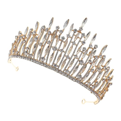 VALICLUD Krone Haarband Haarschmuck Stirnband Für Frauen Braut Goldener Hochzeitsschmuck von VALICLUD