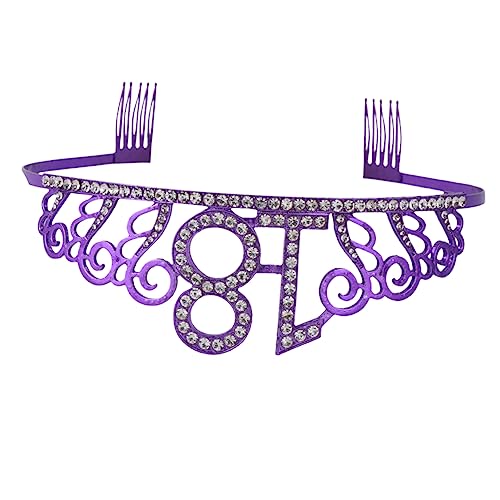 VALICLUD Krone für Geburtstagsfeiern Eleganter Kopfschmuck für Damen Funkelndes Haaraccessoire Zahl für Partys und Besondere Anlässe von VALICLUD